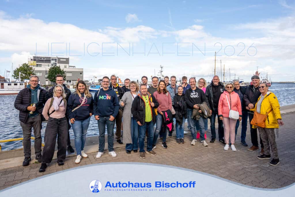 Autoahus Bischoff Gruppenbild Betriebsausflug Heiligenhafen 2026